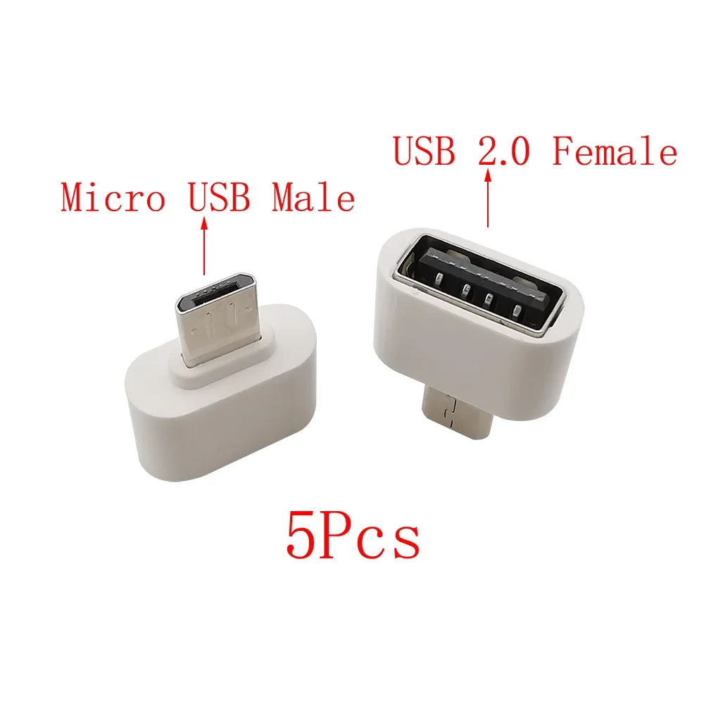 5Pcs USB Type C Plug to USB 2.0 A Female to Micro USB Male OTG Adapter Converter OTG Cable Connector For Mouse Keyboard U Disk